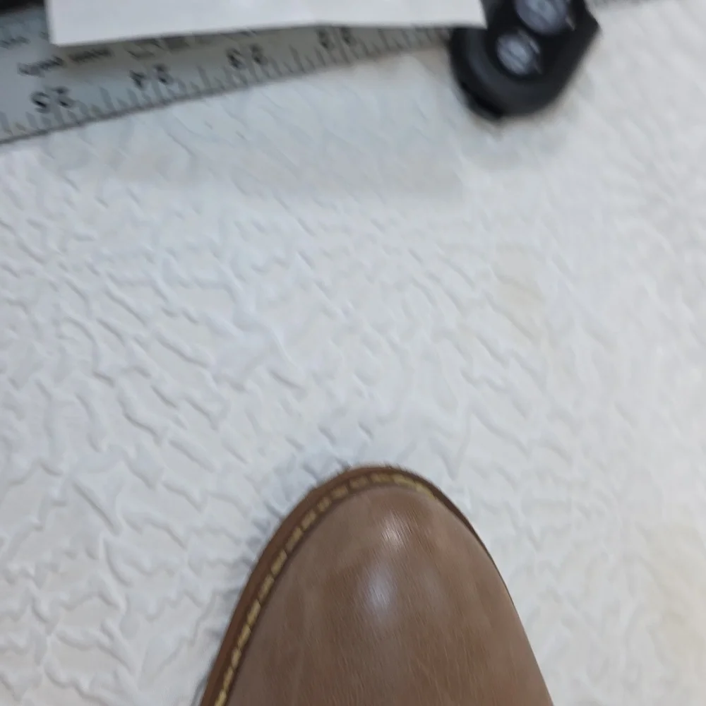 Sam‎ Edelman Mariella Leather Ankle Booties Tan Button Block Heel 7.5